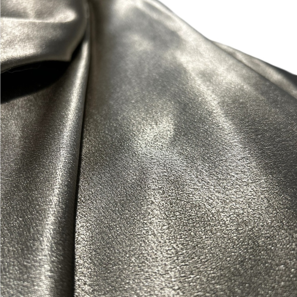 Jenny Yoo Silver Satin Halter Maxi Dress SZ 6 Formal Gown Elegant - Picture 10 of 10